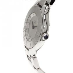 Pre Owned Cartier Silver Stainless Steel Must 21 Women's Wristwatch 28MM