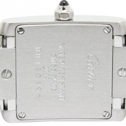 Pre Owned Cartier White Stainless Steel Tank Francaise Women's Wristwatch 20MM