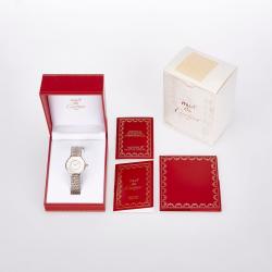 Pre Owned Cartier White Stainless Steel Must 21 Women's Wristwatch 28MM