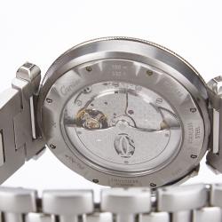 Pre Owned Cartier Silver Stainless Steel Pasha Grille Women's Wristwatch 28MM