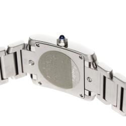 Pre Owned Cartier White Stainless Steel Tank Francaise Women's Wristwatch 20MM