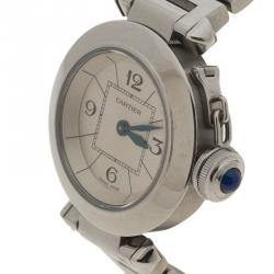 Pre Owned Cartier Silver Stainless Steel Miss Pasha de Cartier 2973 Women's Wristwatch 27MM