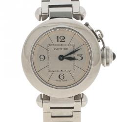 Pre Owned Cartier Silver Stainless Steel Miss Pasha de Cartier 2973 Women's Wristwatch 27MM