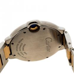مملوكة مسبقًا Cartier Silver Stainless Steel & 18K Yellow Gold Ballon Bleu  3005 Women's Wristwatch 38MM