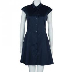 Pre Owned Carven Navy Blue Cap Sleeve A-Line Dress M