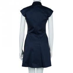 Pre Owned Carven Navy Blue Cap Sleeve A-Line Dress M