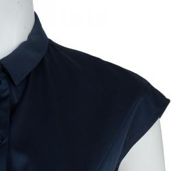 Pre Owned Carven Navy Blue Cap Sleeve A-Line Dress M