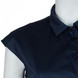 Pre Owned Carven Navy Blue Cap Sleeve A-Line Dress M