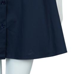 Pre Owned Carven Navy Blue Cap Sleeve A-Line Dress M