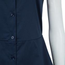 Pre Owned Carven Navy Blue Cap Sleeve A-Line Dress M