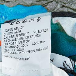 Pre Owned شورت كارفن طباعة متعددة الألوان بحواف متباينة M