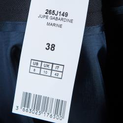 Pre Owned Carven Black Contrast Pleat Detail Belted Skirt M