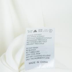 Pre Owned Carven White Crepe Power Shoulder Long Sleeve Blouse  M