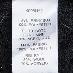 Pre Owned Carven Black Textured Lurex Surface Detail Sheer Sleeveless Top M