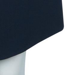 Pre Owned Carven Navy Blue Welt Pocket Detail Blazer Style Sleeveless Dress M
