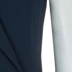 Pre Owned Carven Navy Blue Welt Pocket Detail Blazer Style Sleeveless Dress M