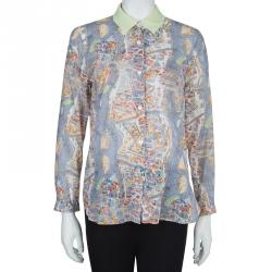 Pre Owned Carven Multicolor Print Long Sleeve Buttondown Cotton Shirt M