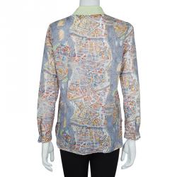 Pre Owned Carven Multicolor Print Long Sleeve Buttondown Cotton Shirt M