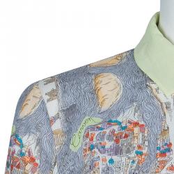 Pre Owned Carven Multicolor Print Long Sleeve Buttondown Cotton Shirt M