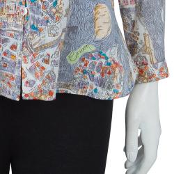 Pre Owned Carven Multicolor Print Long Sleeve Buttondown Cotton Shirt M