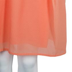 Carven Orange Textured Strapless Dress M