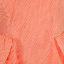 Carven Orange Textured Strapless Dress M