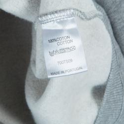 Pre Owned Carven Grey Cut Out Logo Embroidered Cropped Sweatshirt M