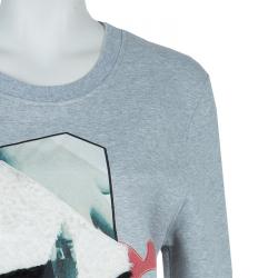 Carven Grey Chenille Embroidered Crewneck Sweatshirt S