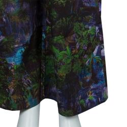 Pre Owned Carven Multicolor Jungle Print Cotton Pants M