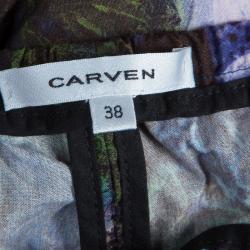 Pre Owned Carven Multicolor Jungle Print Cotton Pants M