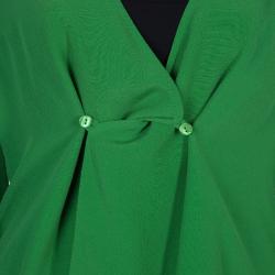 Carven Green Overlap Detail Long Sleeve Blouse M