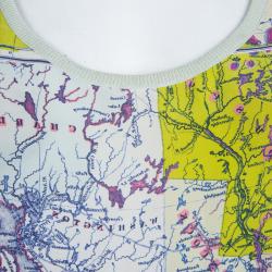 Carven Multicolor Map Printed Silk Sleeveless Top M