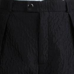 Carven Black Textured High Waist Bermuda Shorts L