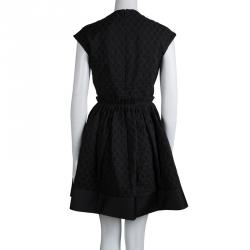 Carven Black Textured Sleeveless Dress L
