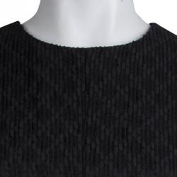 Carven Black Textured Sleeveless Dress L