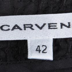Carven Black Textured Sleeveless Dress L