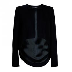 Carven Black Bow Detail High Low Hem Jacket M