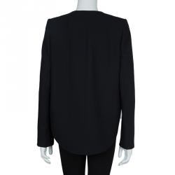 Carven Black Bow Detail High Low Hem Jacket M