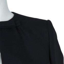 Carven Black Bow Detail High Low Hem Jacket M