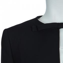 Carven Black Bow Detail High Low Hem Jacket M