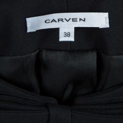 Carven Black Bow Detail High Low Hem Jacket M