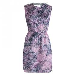 Carven Multicolor Floral Printed Organza Backless Dress M