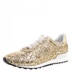 Pre Owned Casadei Limited Edition Glittered Sneakers Size 40