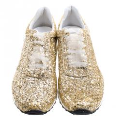 Pre Owned Casadei Limited Edition Glittered Sneakers Size 40