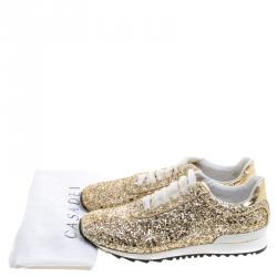 Pre Owned Casadei Limited Edition Glittered Sneakers Size 40