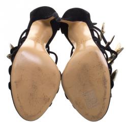 Pre Owned Casadei Black Suede Camilla Belle Butterfly Strappy Sandals Size 39