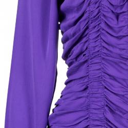 Pre Owned Catherine Malandrino Purple Ruched Zip Top XL