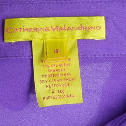 Pre Owned Catherine Malandrino Purple Ruched Zip Top XL