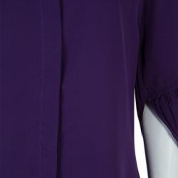 Catherine Malandrino Purple Long Sleeve Silk Blouse S