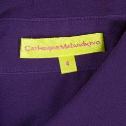Catherine Malandrino Purple Long Sleeve Silk Blouse S